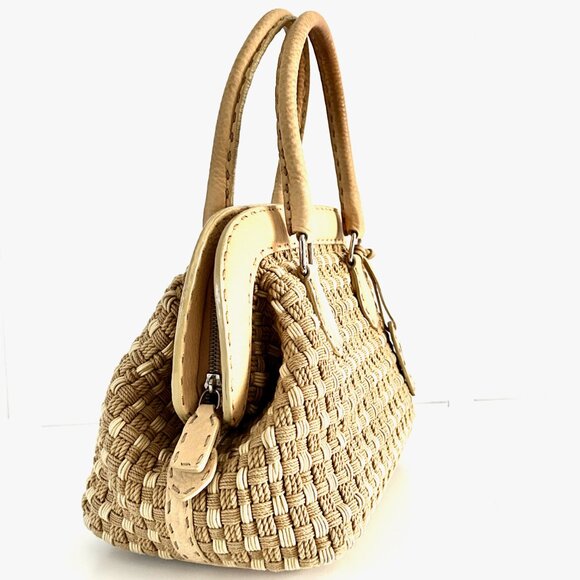 Ltd Edition Fendi Doctor Bag (Adele) Selleria Raffia Neutrals - Picture 7 of 15